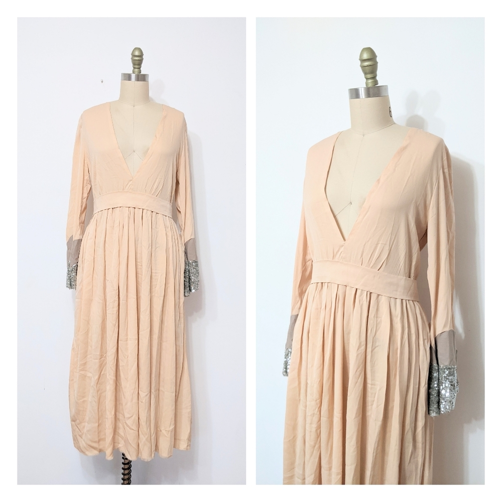 (57) vtg 1970s handmade disco sparkly hippie dream dress